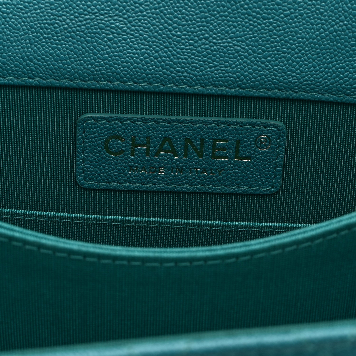 Chanel Caviar Quilted North South Boy Flap Turquoise 6 of 10