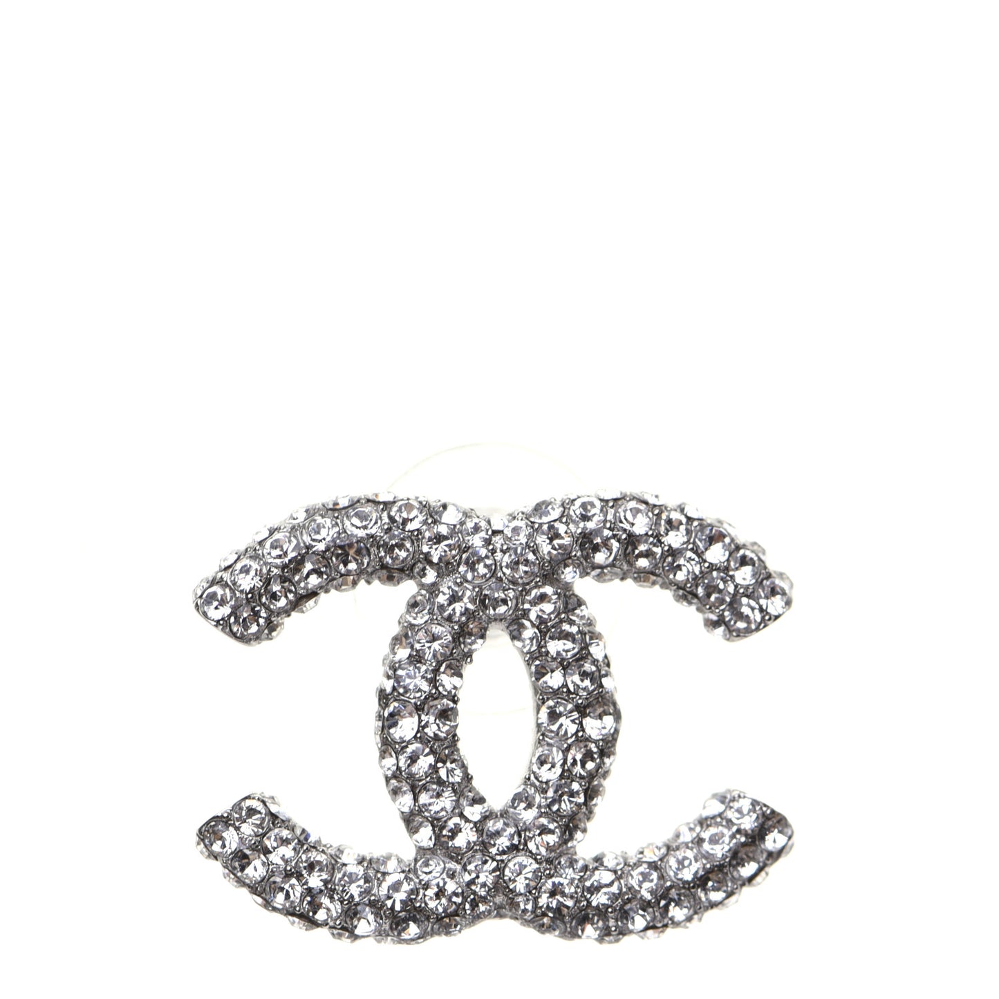 Crystal CC Treasure Chest Earrings Silver