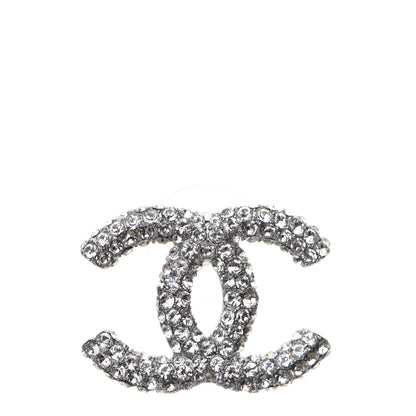 Chanel Crystal CC Treasure Chest Earrings Silver 6 of 8