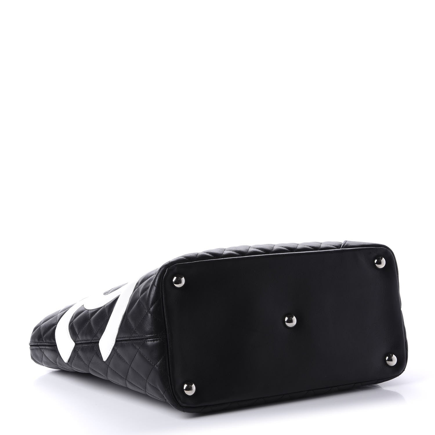 Chanel Calfskin Quilted Large Cambon Tote Black White 4 of 10
