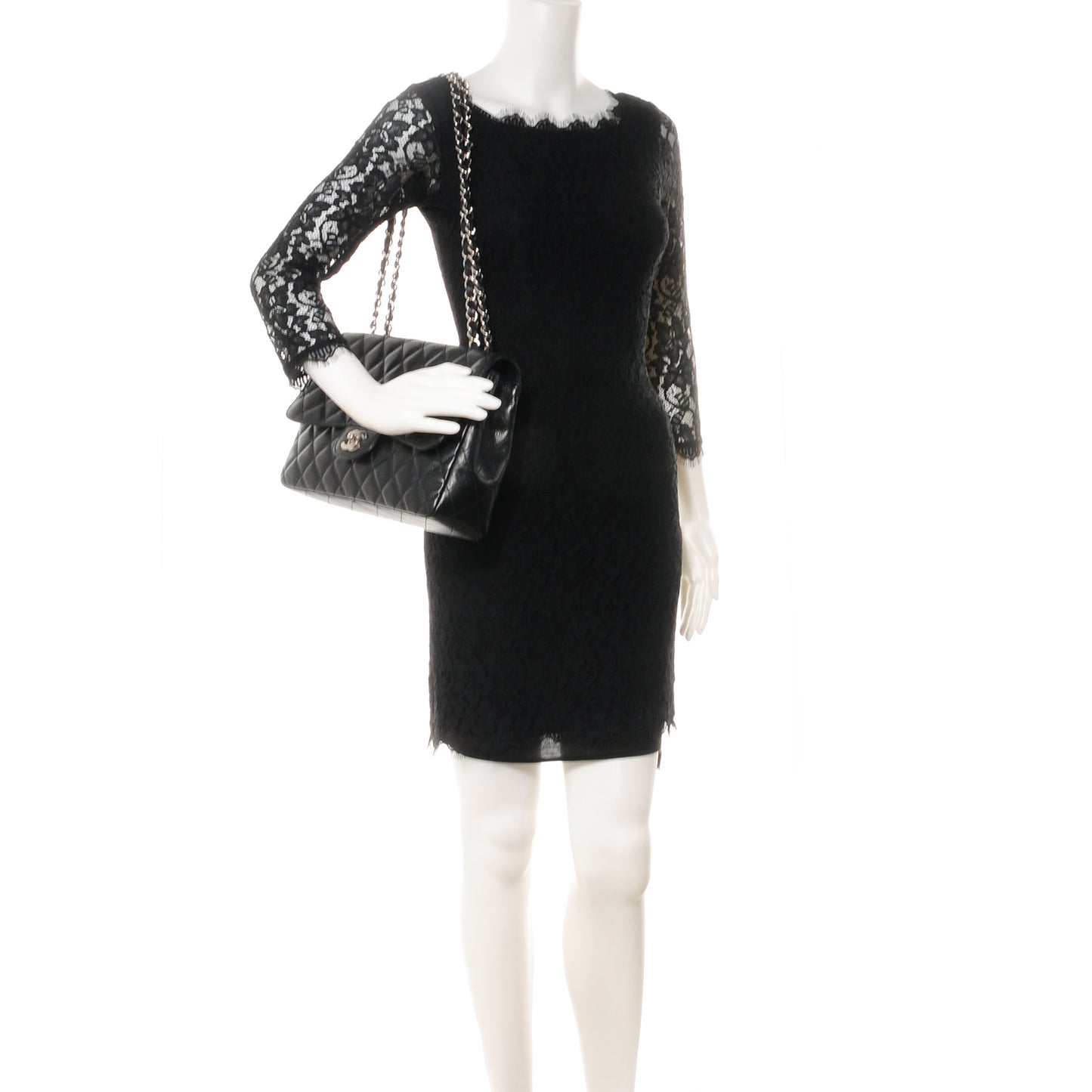 Caviar Jumbo Single Flap Black