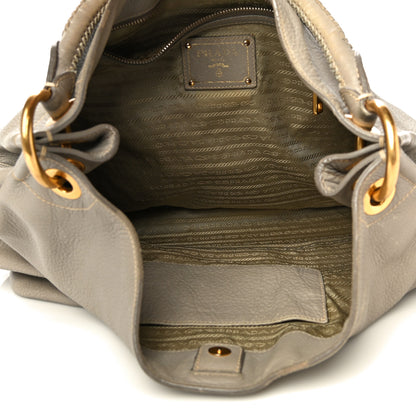 Prada Vitello Daino Shoulder Bag Argilla 4 of 29