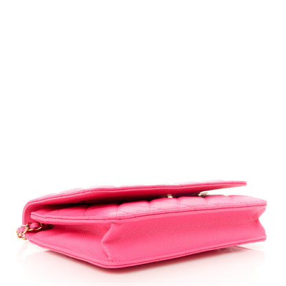Chanel Caviar Quilted Wallet on Chain WOC Fuchsia 4 of 12