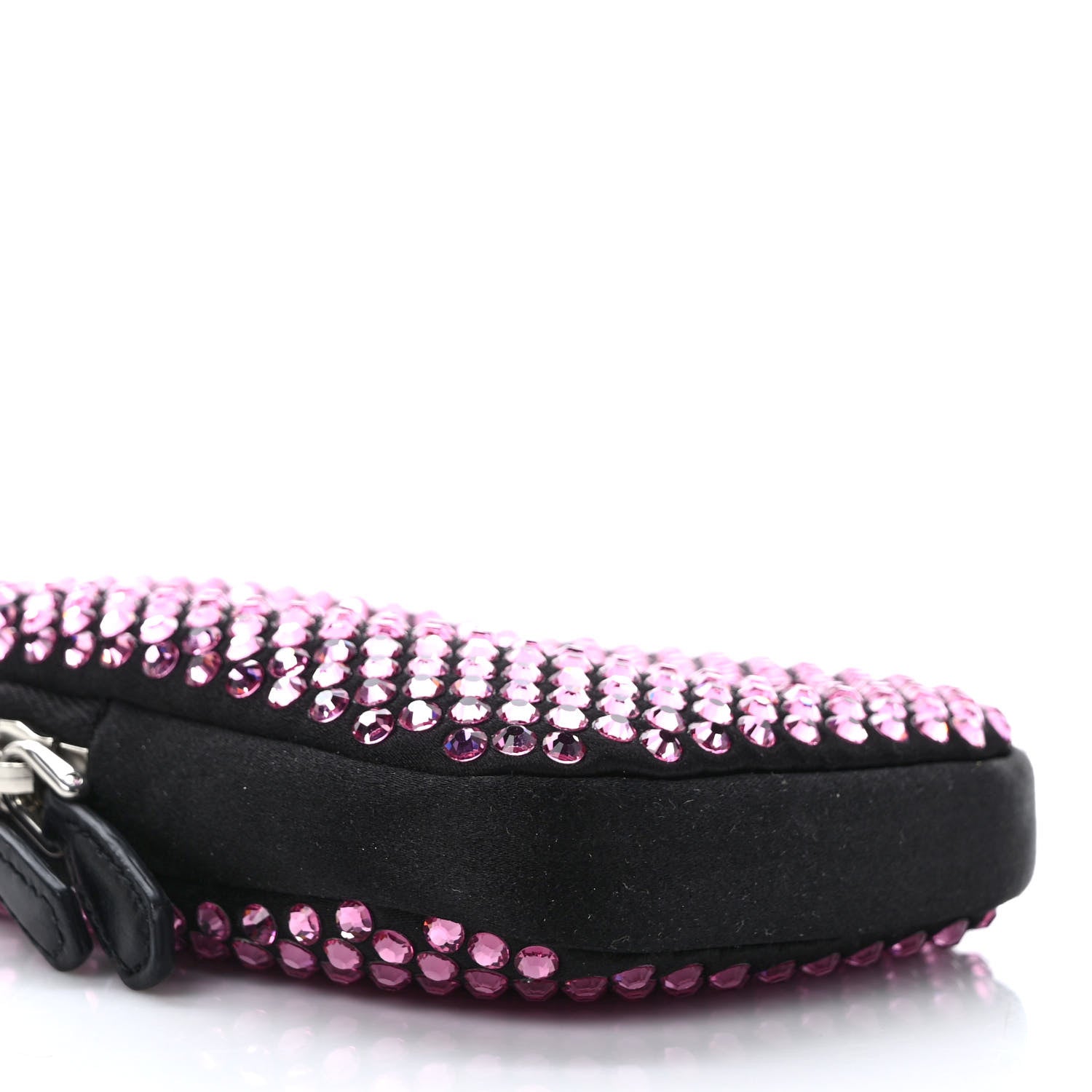 Prada Satin Crystal Zip Phone Case Crossbody Bag Rosa 8 of 9