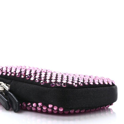 Prada Satin Crystal Zip Phone Case Crossbody Bag Rosa 8 of 9