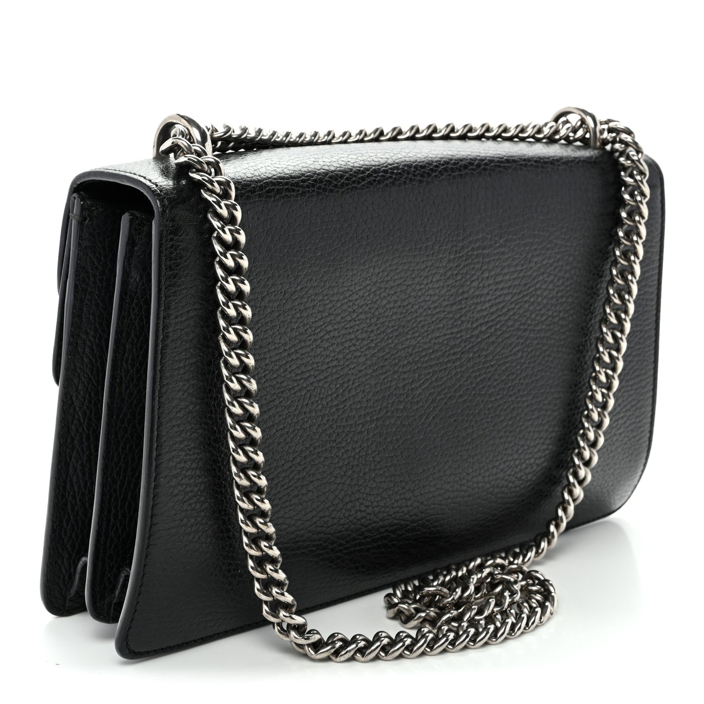 Pebbled Calfskin Small Dionysus Shoulder Bag Black