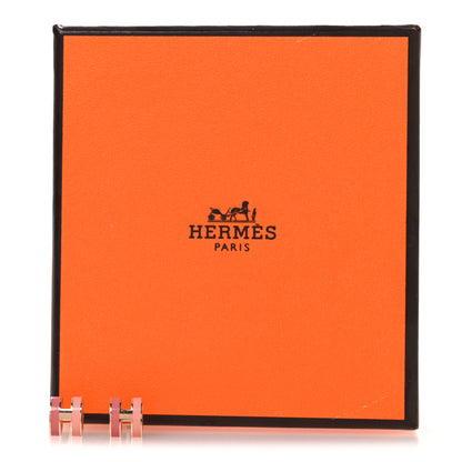 Hermes Rose Gold Lacquered Mini Pop H Rocabar Earrings Beaute 8 of 8