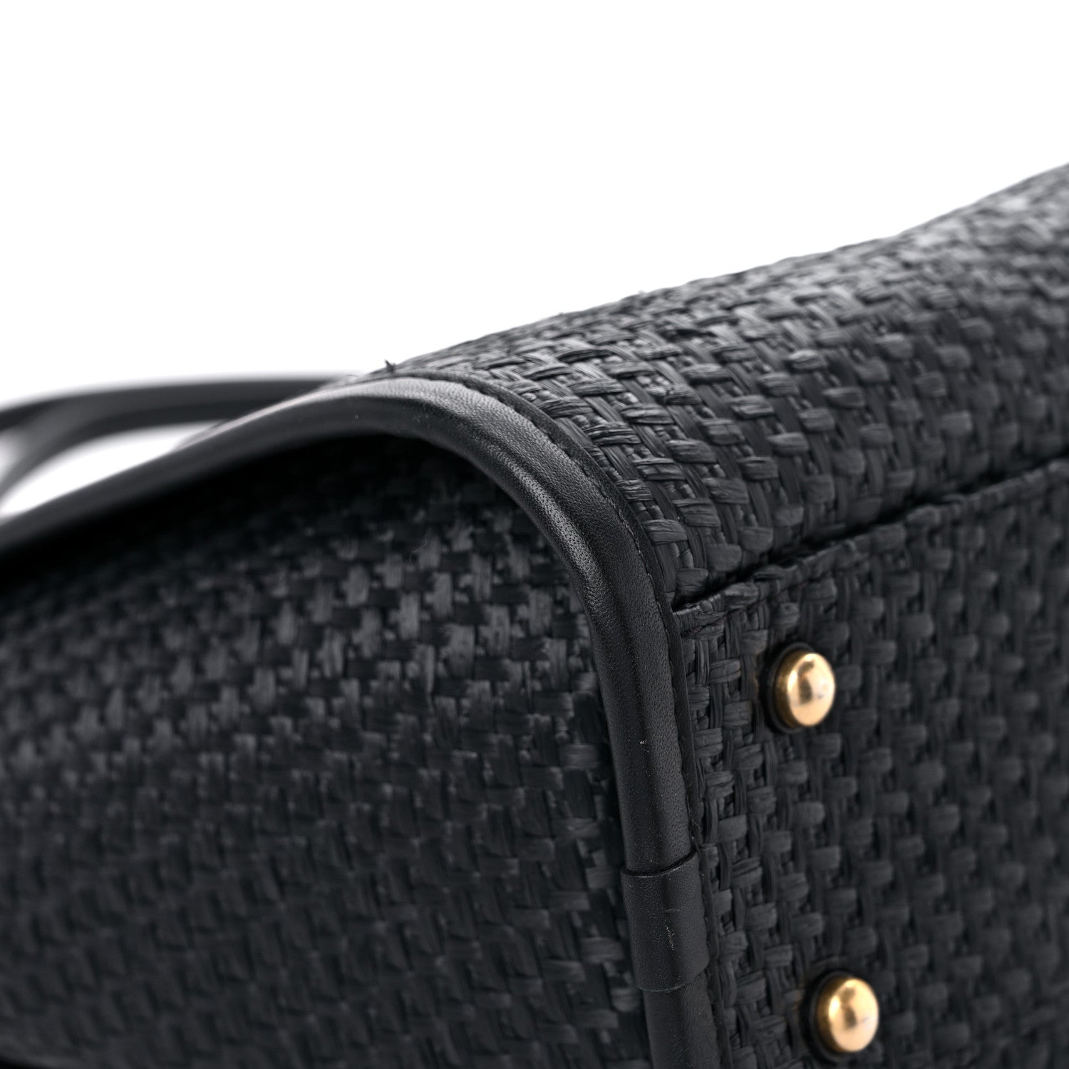 Chanel Straw Raffia Calfskin Chain Small Deauville Tote Black 10 of 13