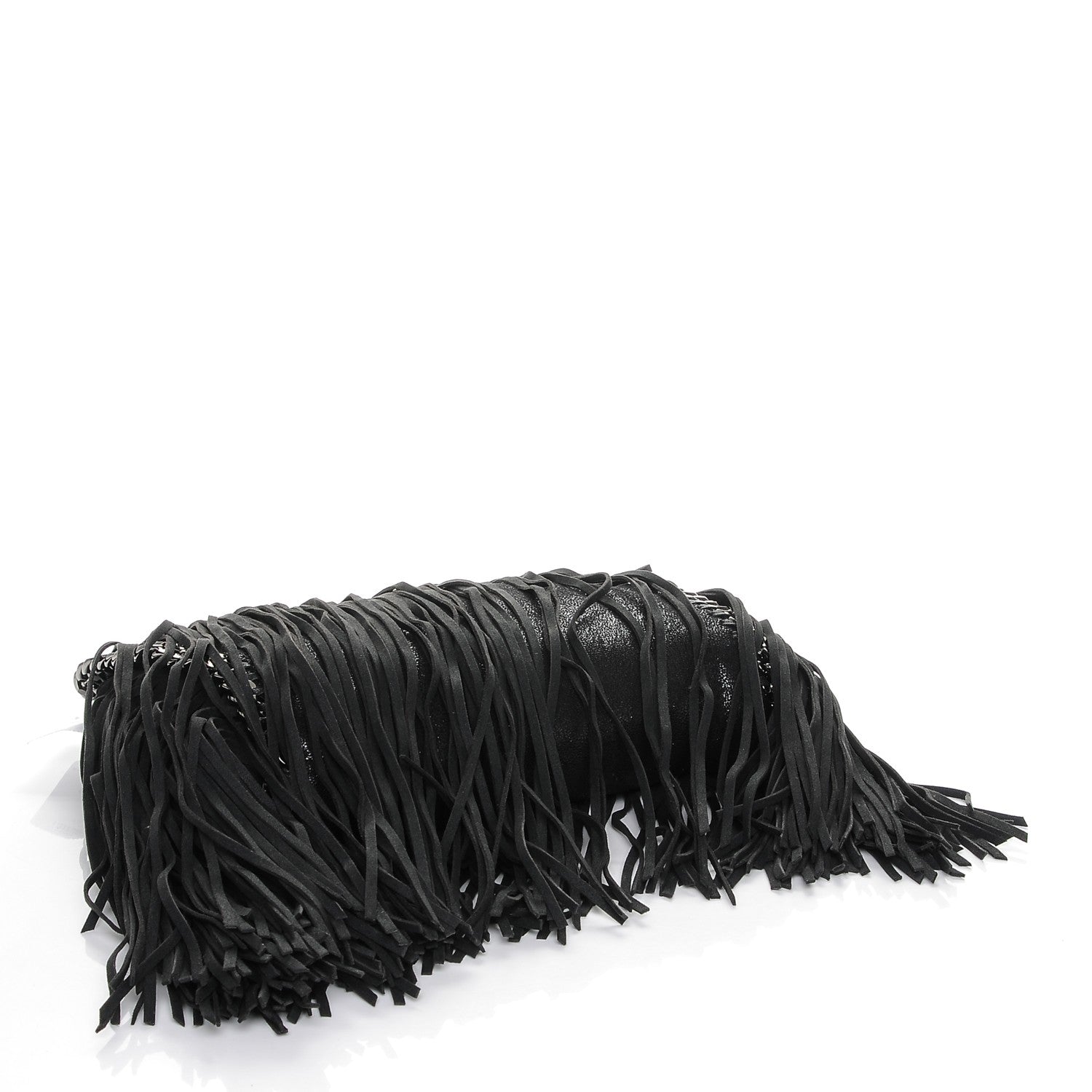 Stella McCartney Shaggy Deer Fringe Mini Falabella Tote Black 4 of 6