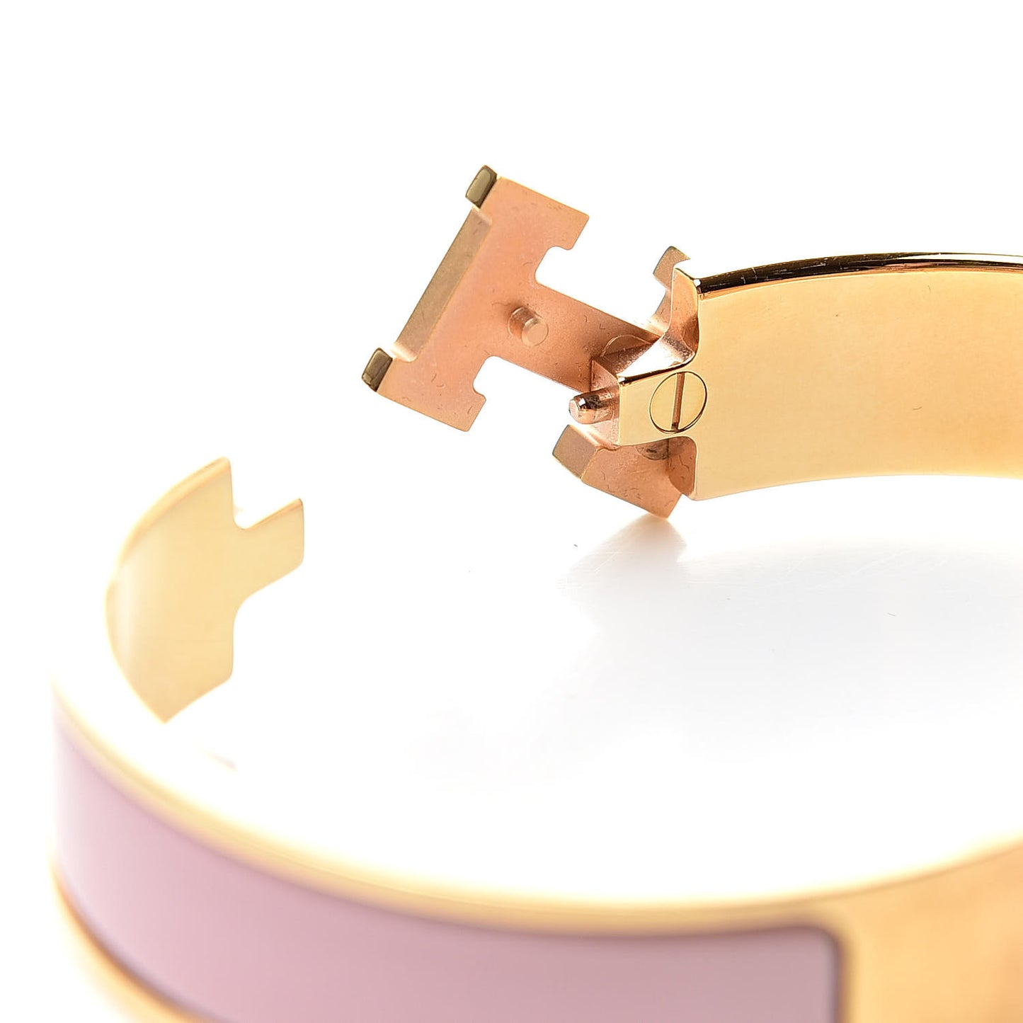 Enamel Narrow Clic Clac H Bracelet PM Rose Nacarat