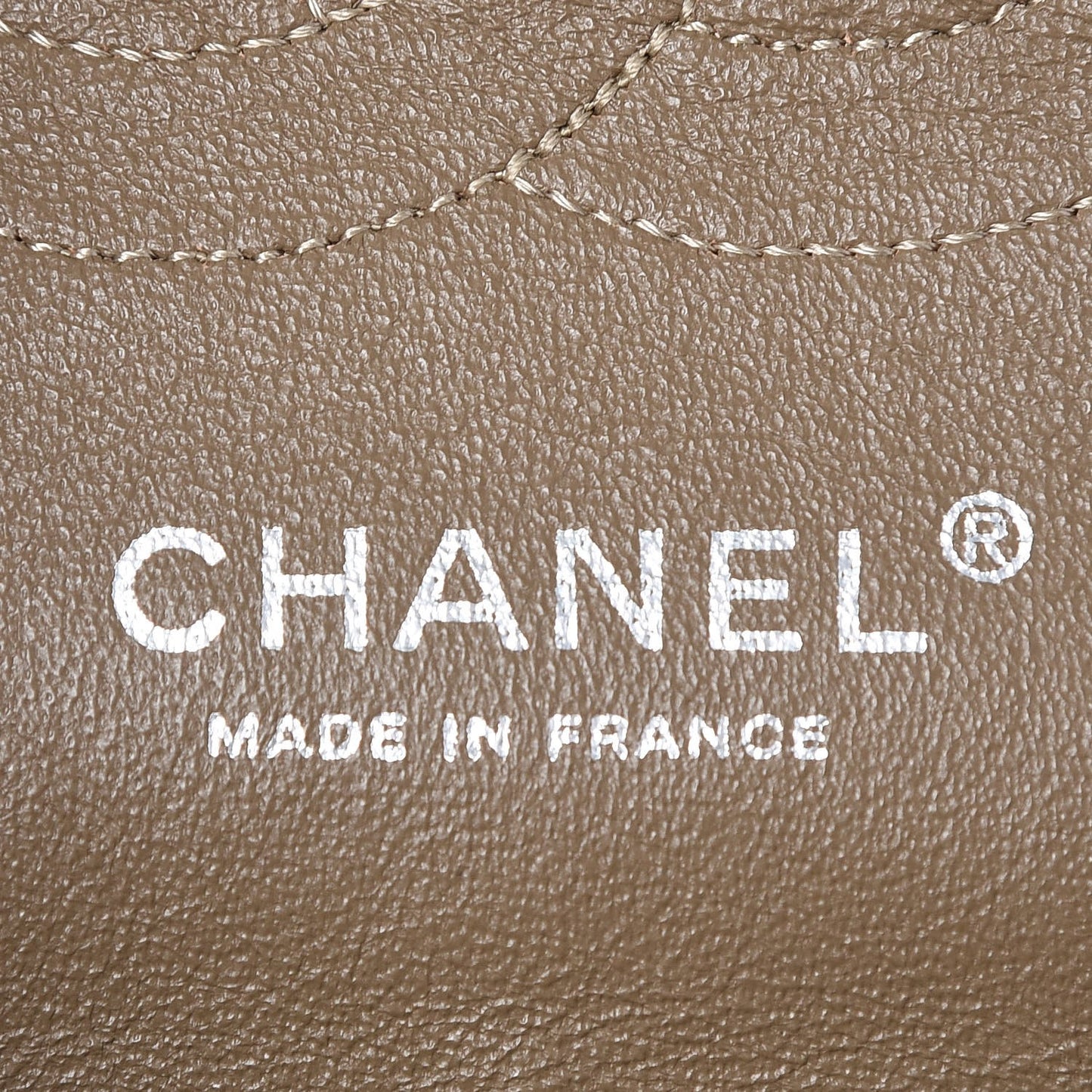 Crinkled Patent Quilted Medium Double Flap Beige