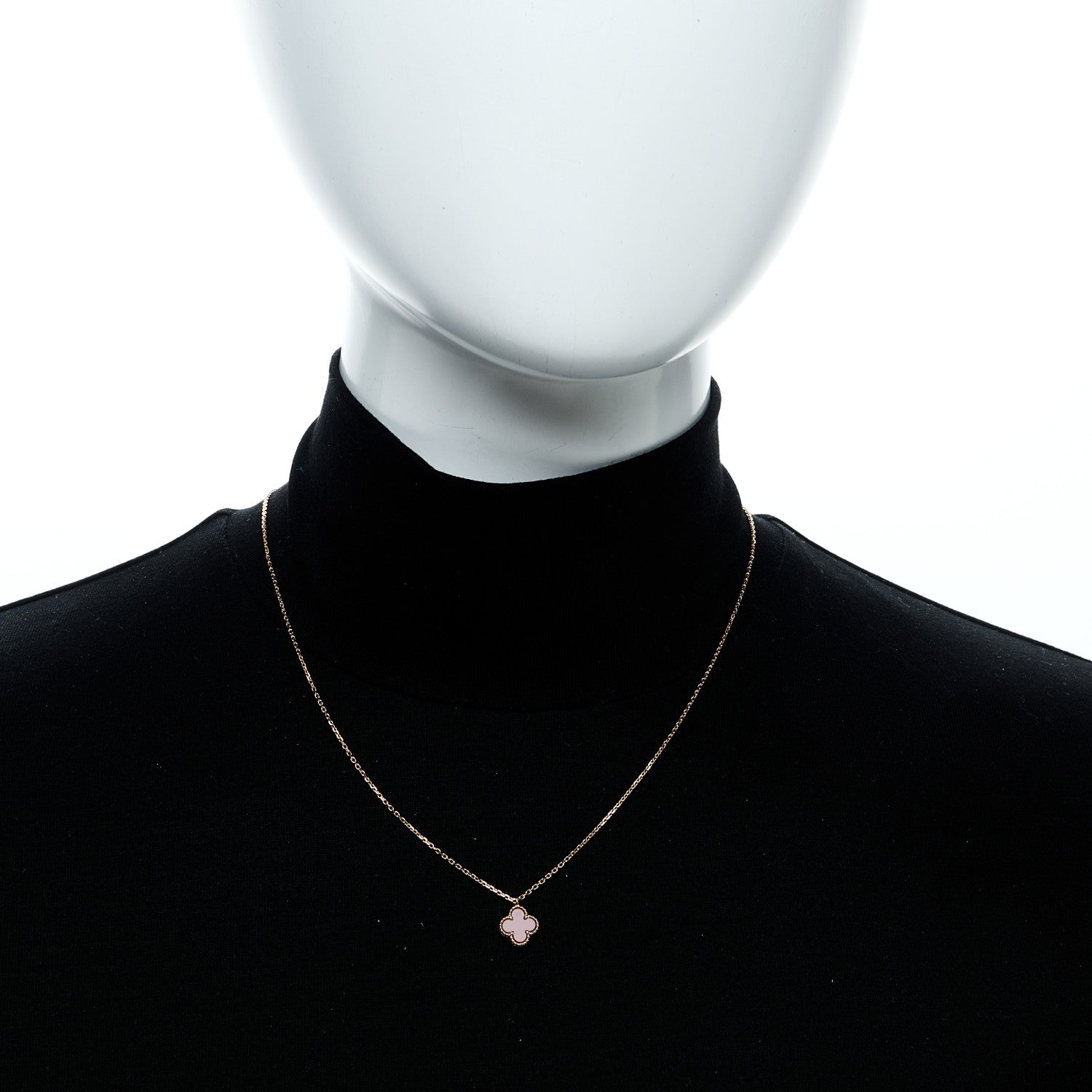 Van Cleef & Arpels 18K Rose Gold Carnelian Sweet Alhambra Pendant Necklace 2 of 7