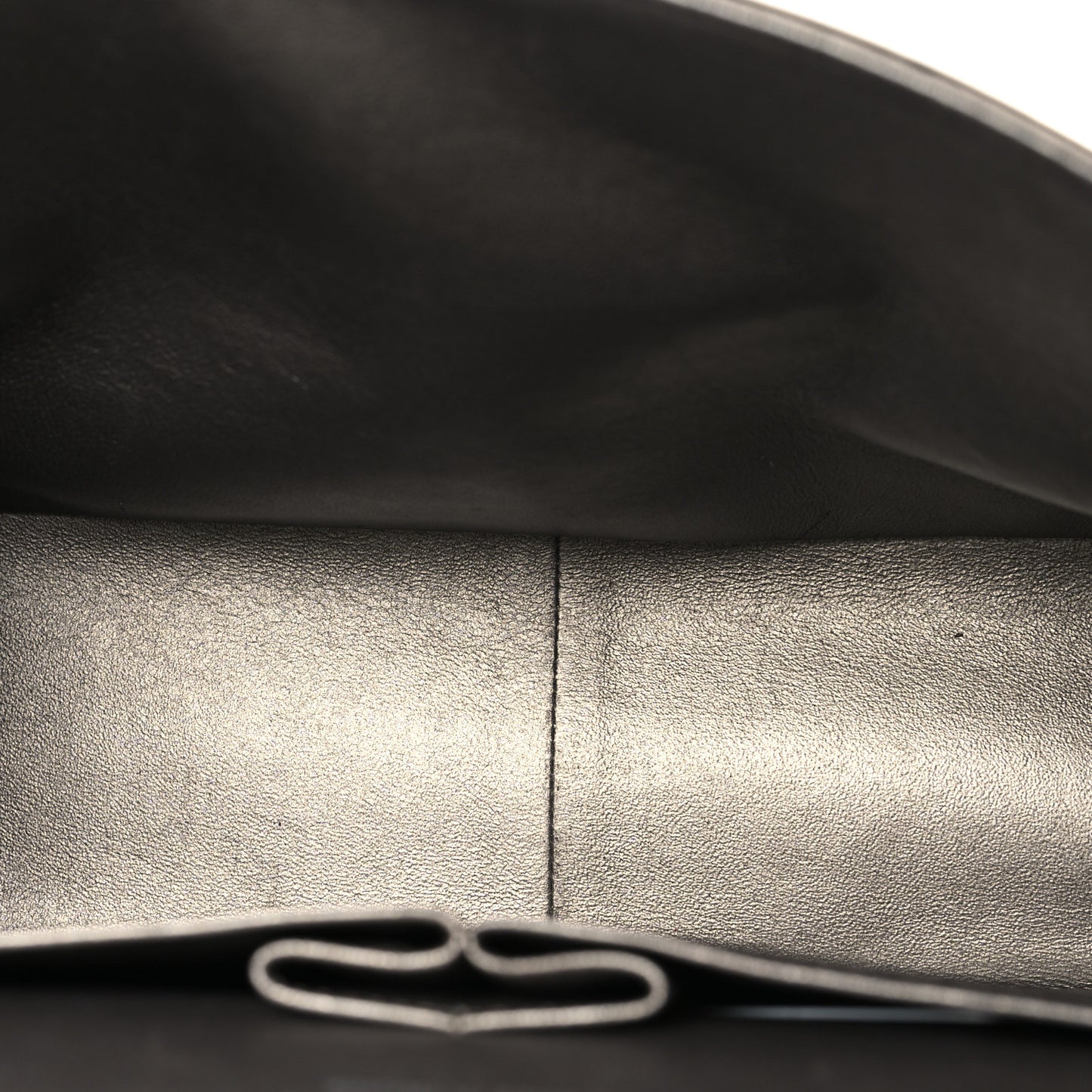 Metallic Lambskin Quilted Jumbo Double Flap Pewter