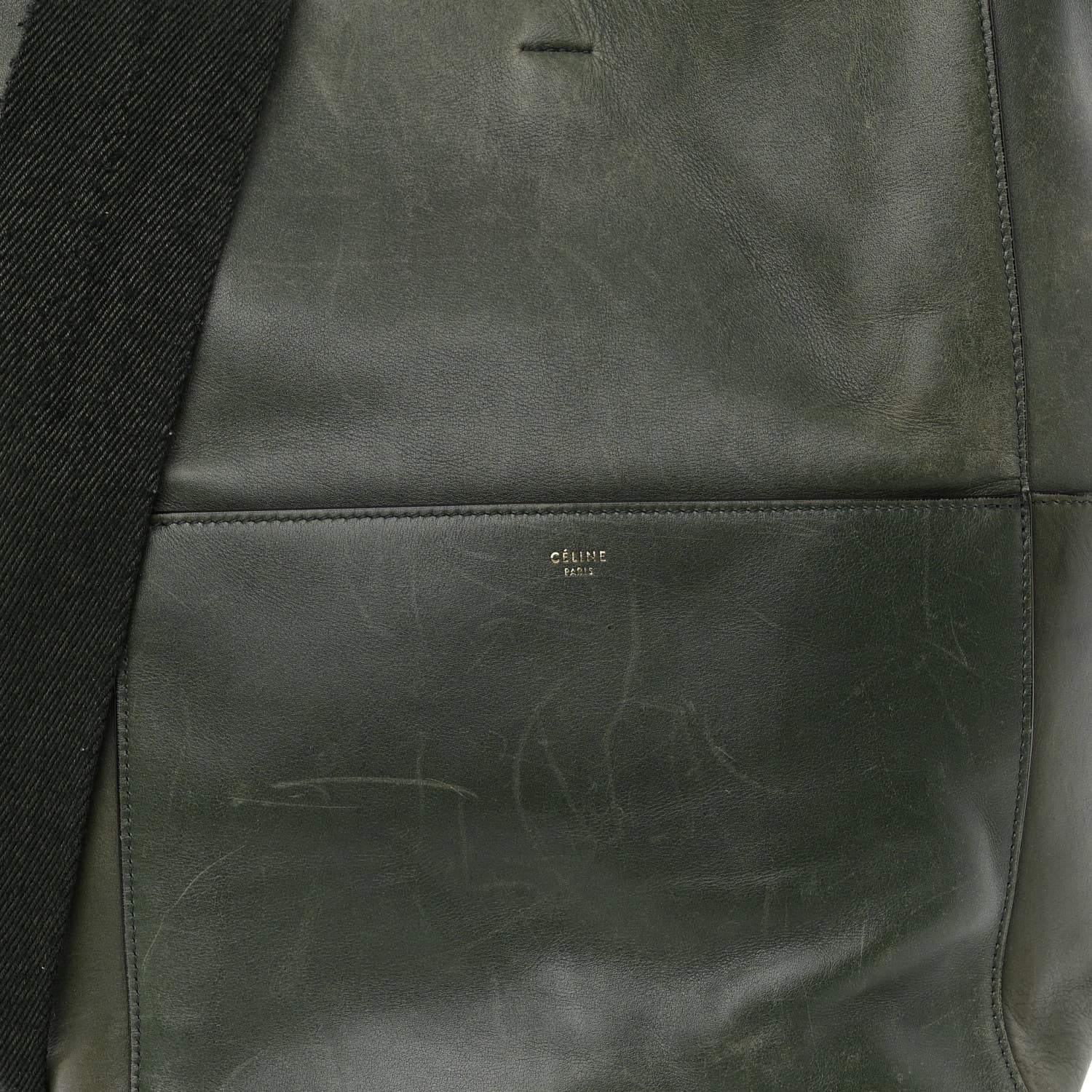 Celine Natural Calfskin Seau Sangle Bucket Green 8 of 14