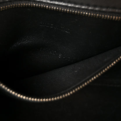 Balenciaga Matte Calfskin Snake Embossed Tonal B Small Hourglass Top Handle Bag Black 7 of 10