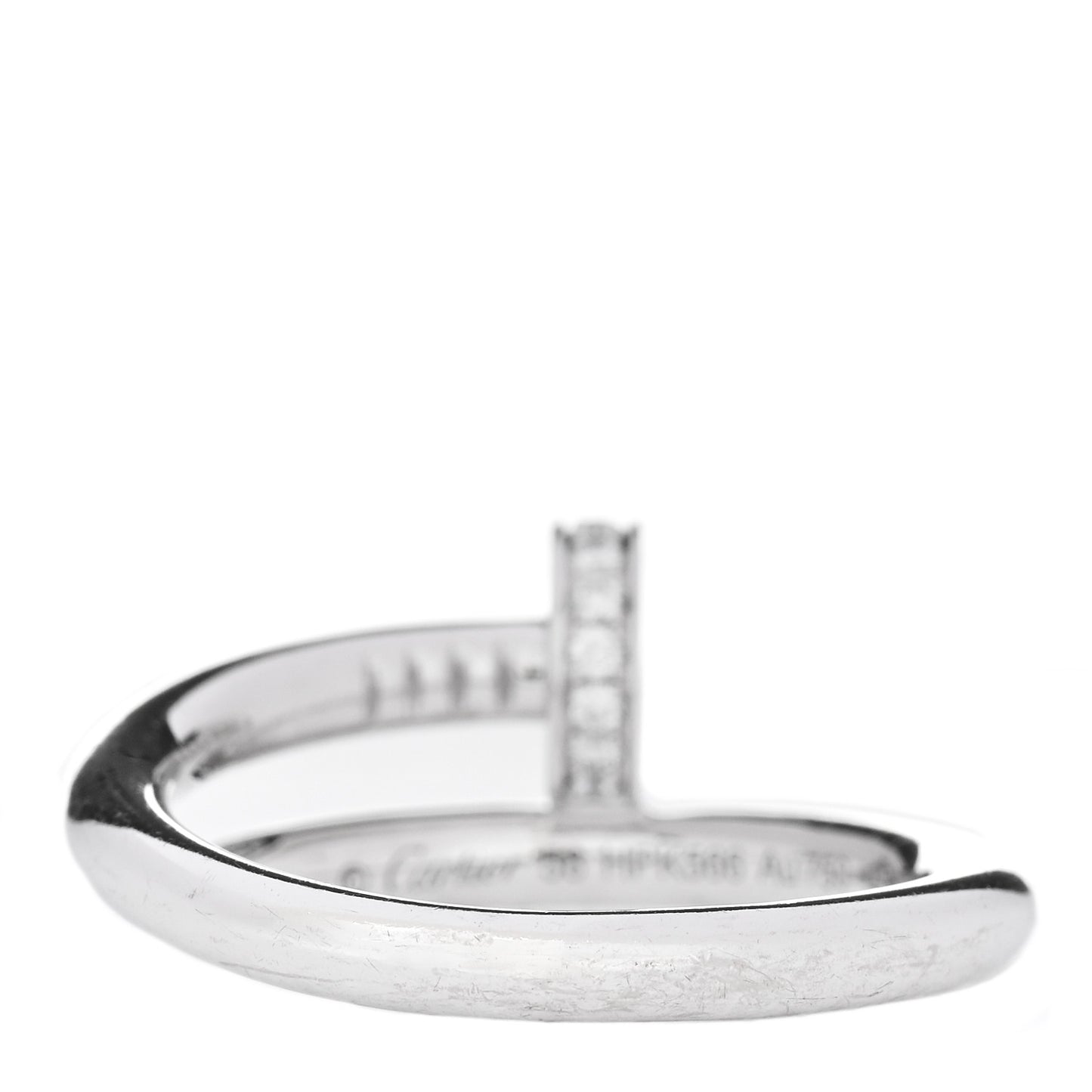 18K White Gold Diamond Juste Un Clou Ring 58 8.25