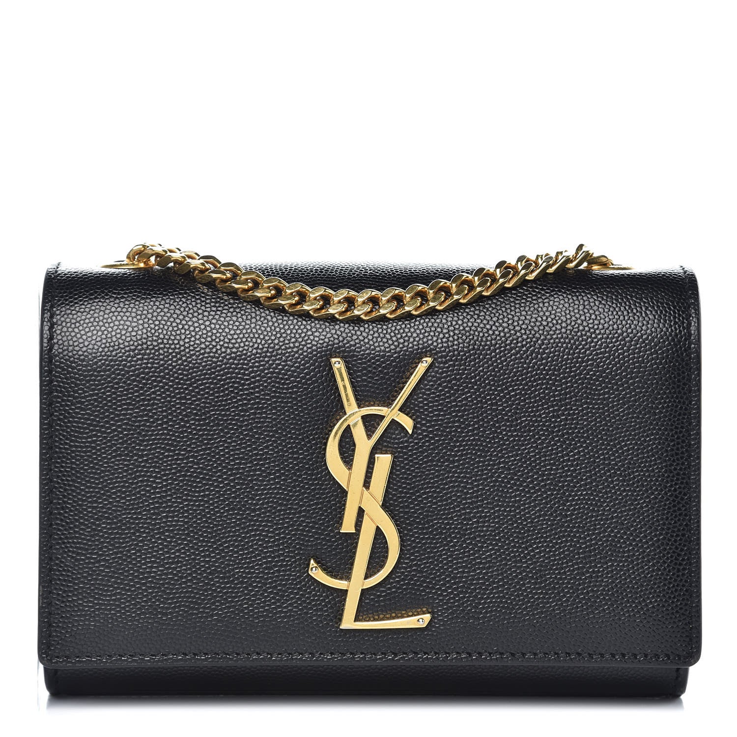 Saint Laurent Grain De Poudre Small Monogram Kate Satchel Black 1 of 12