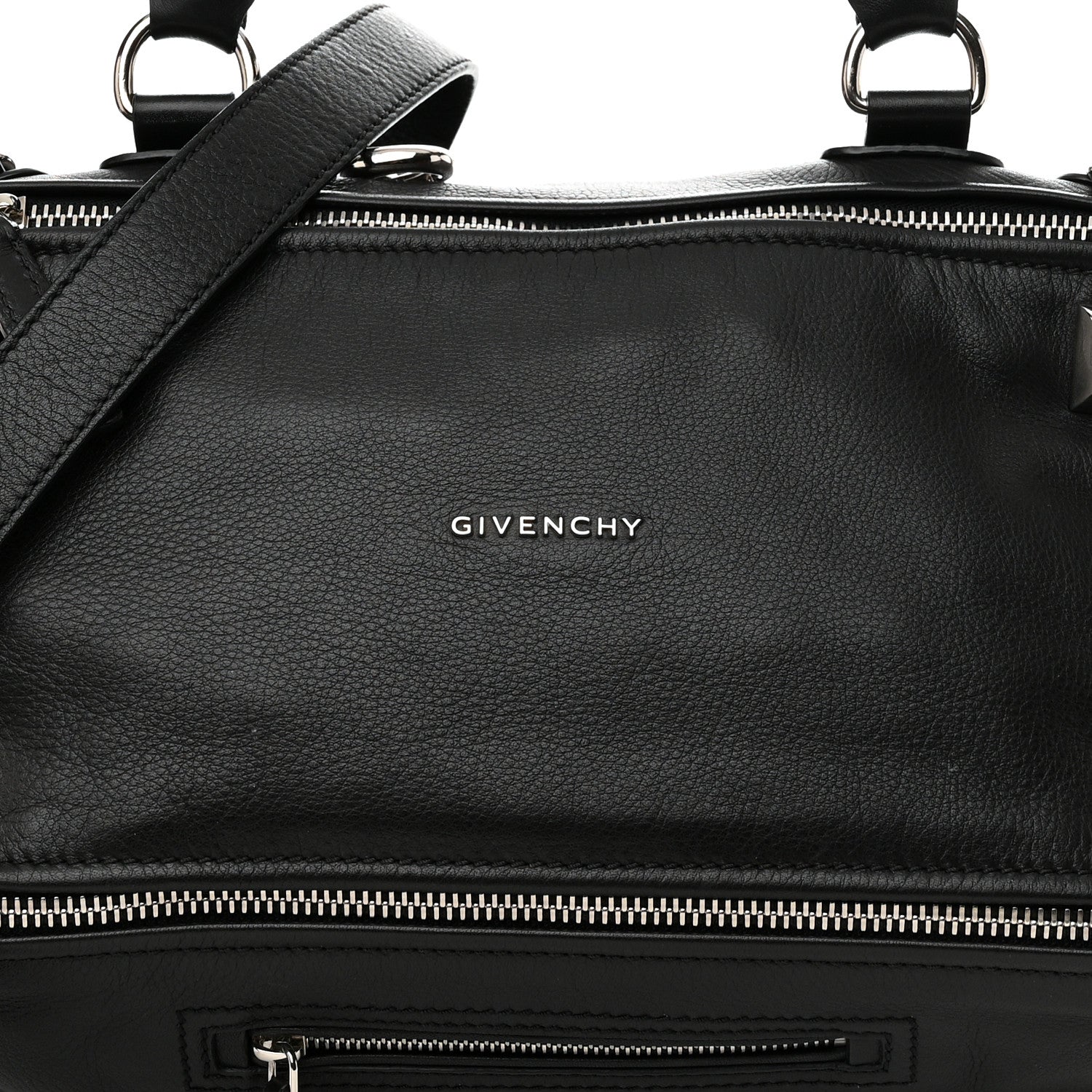 Givenchy Pebbled Calfskin Medium Pyramid Stud Pandora Black 9 of 11