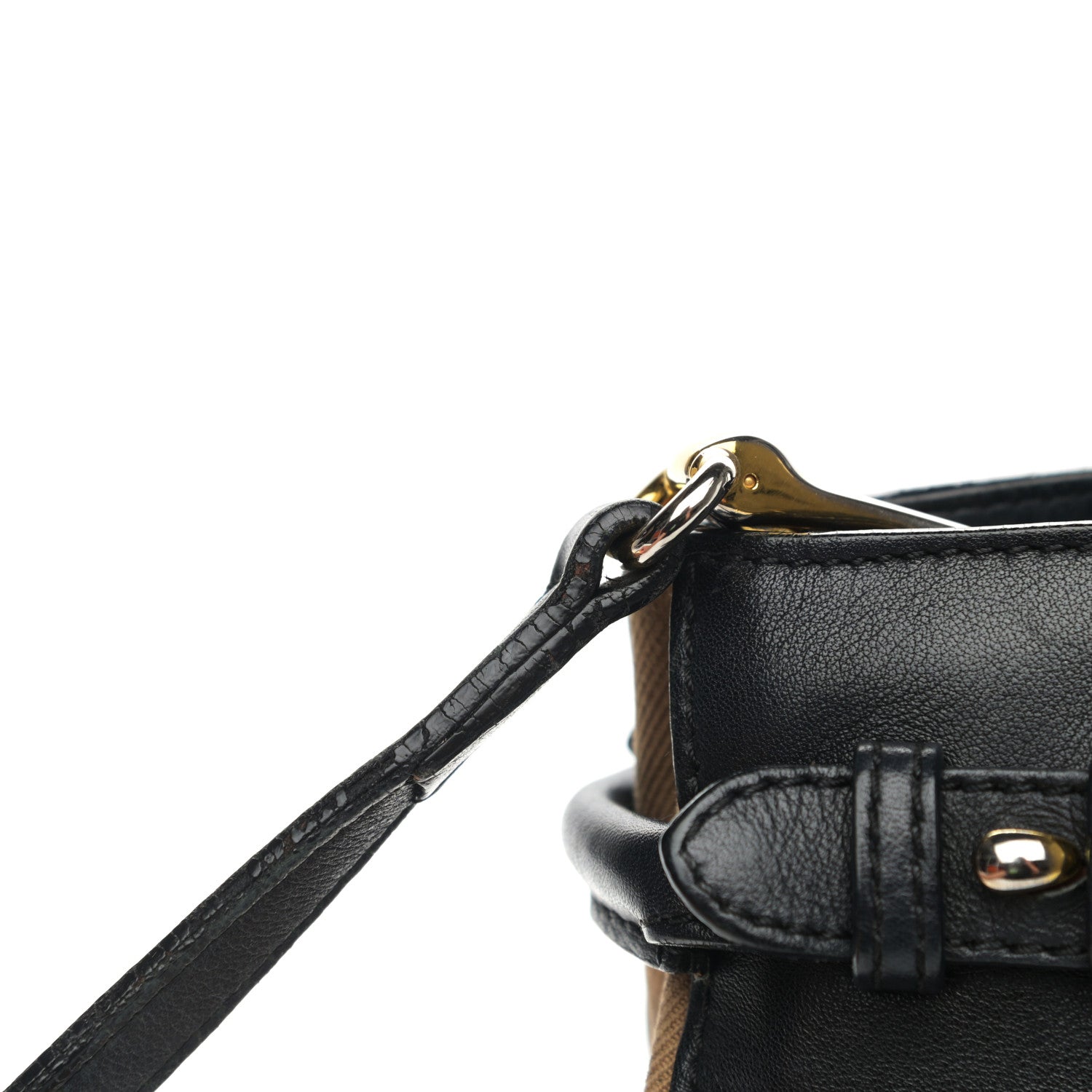 Burberry Calfskin House Check Small Banner Tote Black 18 of 20