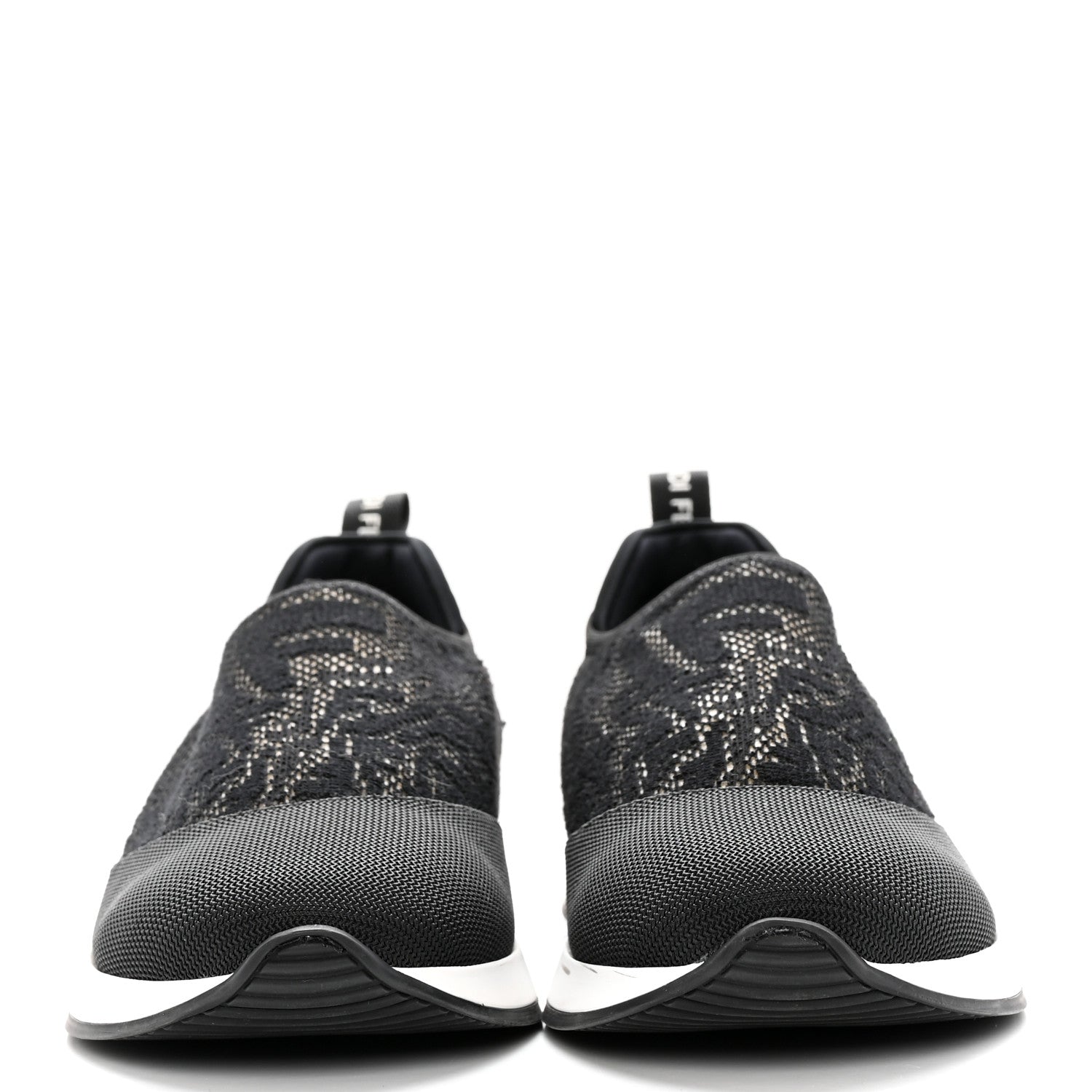 Fendi X SARAH COLEMAN Mesh FF Vertigo Runner Slip On Sneakers 36.5 Black 2 of 13