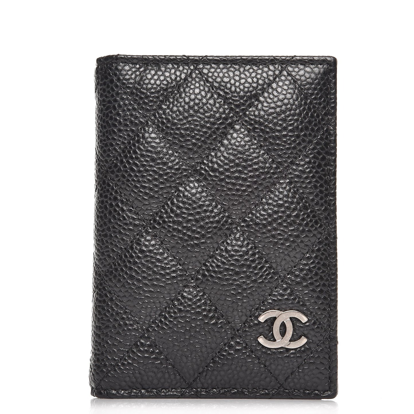 Caviar Quilted Card Holder Wallet Black