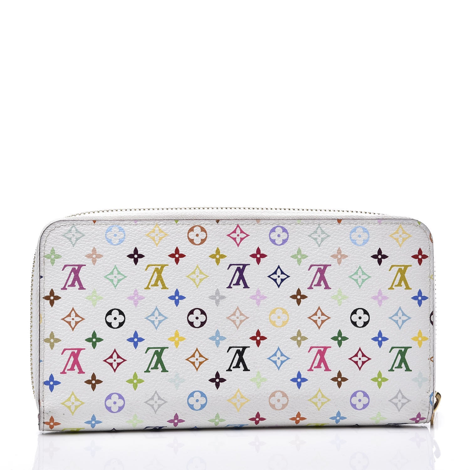 Louis Vuitton Monogram Multicolor Zippy Wallet White Litchi 2 of 8