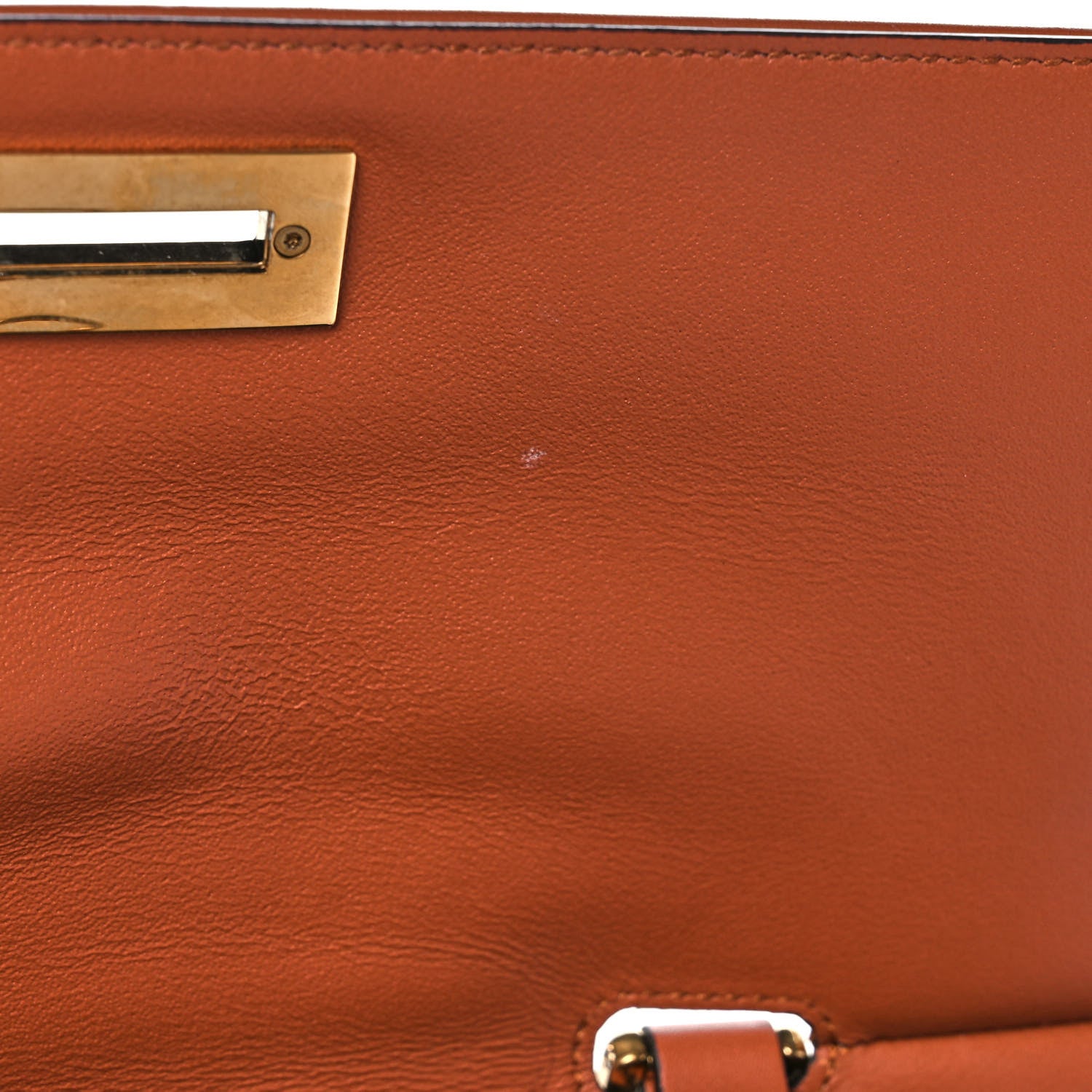 Salvatore Ferragamo Calfskin Trifolio Top Handle Bag Siena Tan 11 of 12