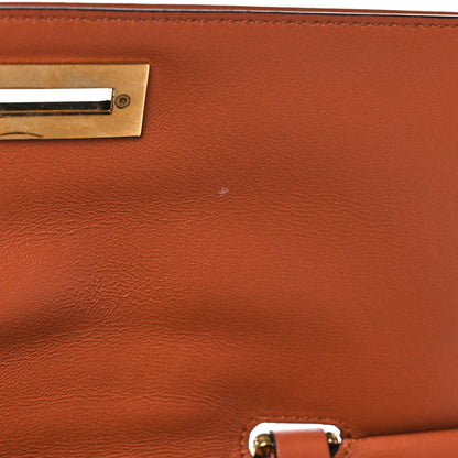 Salvatore Ferragamo Calfskin Trifolio Top Handle Bag Siena Tan 11 of 12