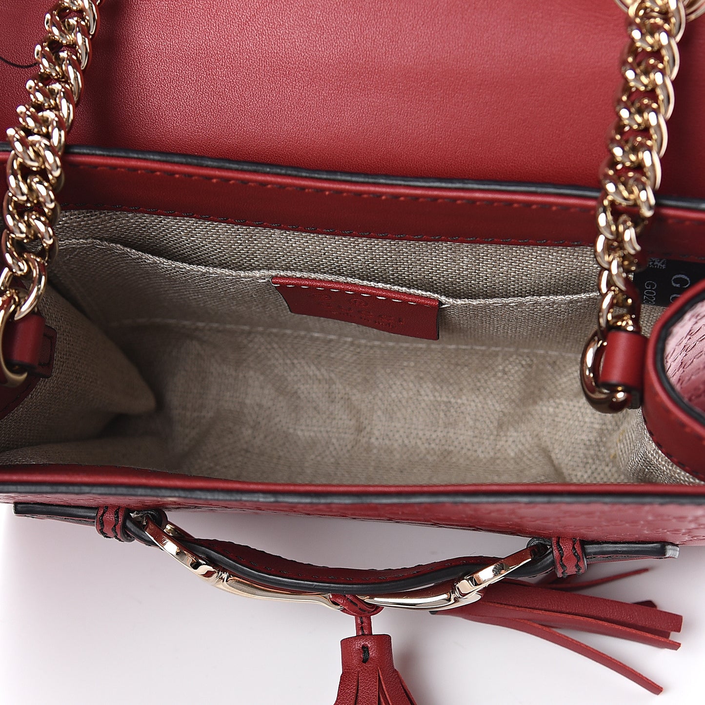 Soft Microguccissima Mini Emily Chain Shoulder Bag Rosso