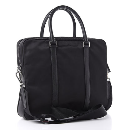 Prada Tessuto Nylon Saffiano Metal Triangle Logo Work Bag Black 3 of 9