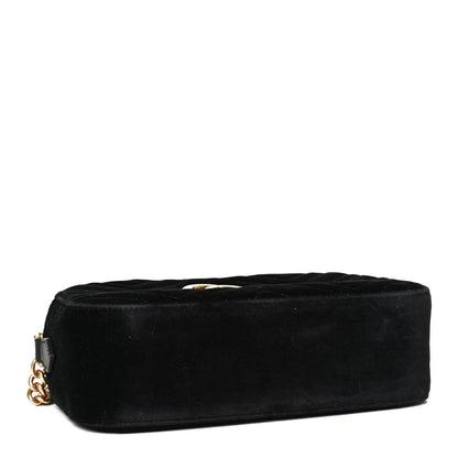 Gucci Velvet Matelasse Small GG Marmont Chain Shoulder Bag Black 4 of 11