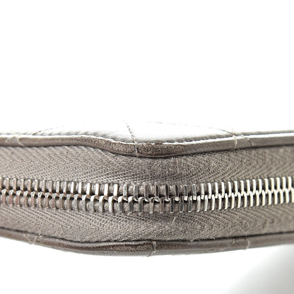 Chanel Calfskin Resin Stitched Zip Around Wallet Grey 12 of 17