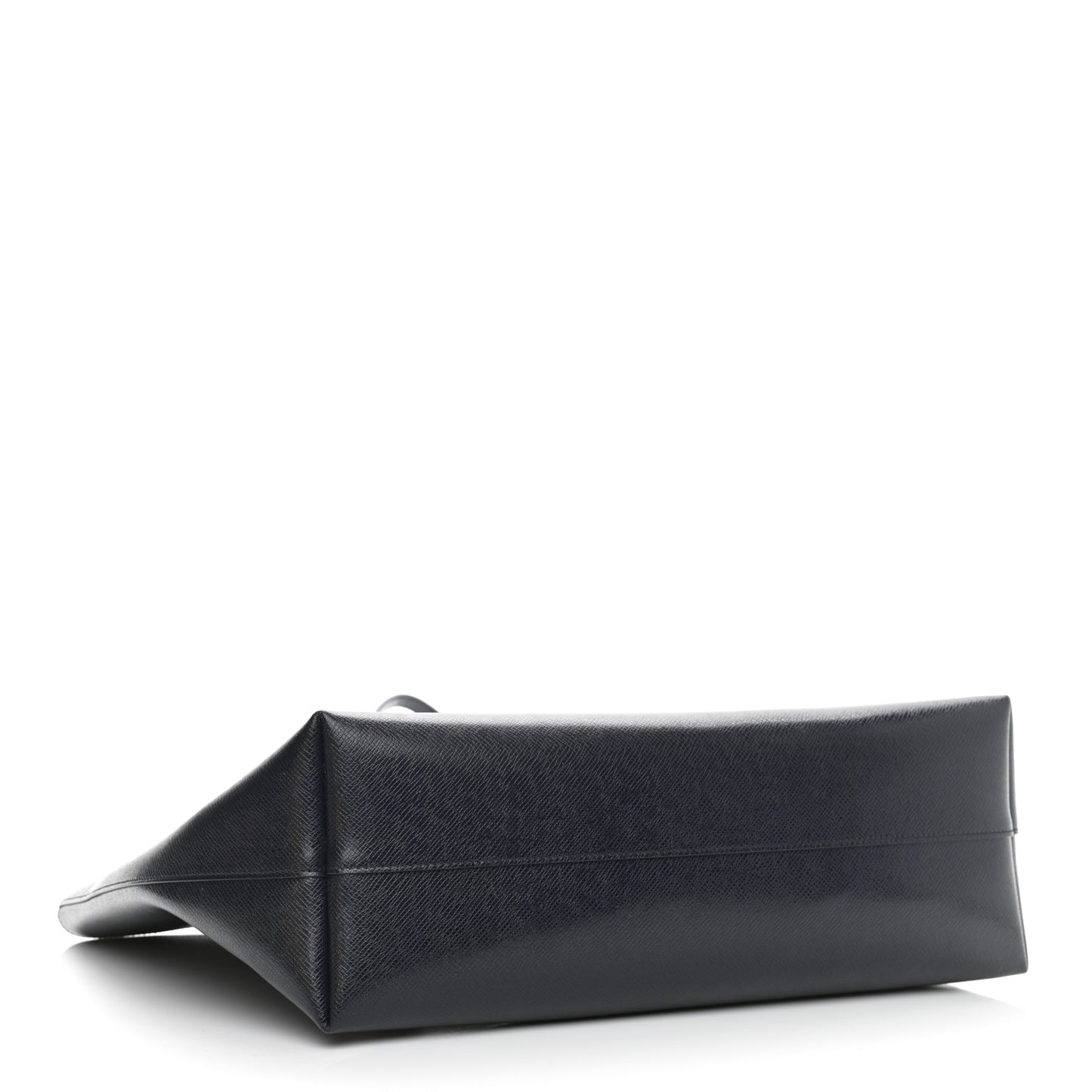 Grained Calfskin Large Shopping Tote Navy