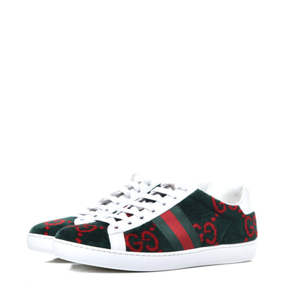 Gucci Terry Cloth GG Monogram Web Womens Ace Sneakers 39 Green Red 3 of 10