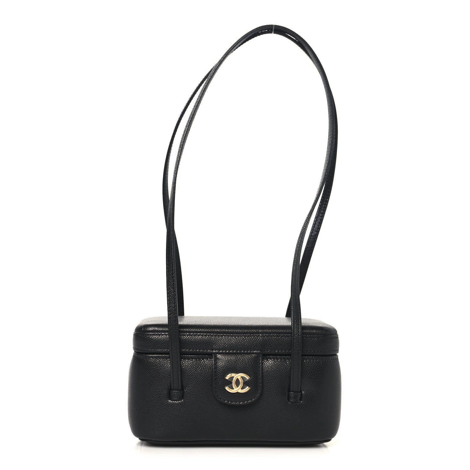 Chanel Shiny Caviar Preppy Coco Long Vanity With Strap Black 1 of 11
