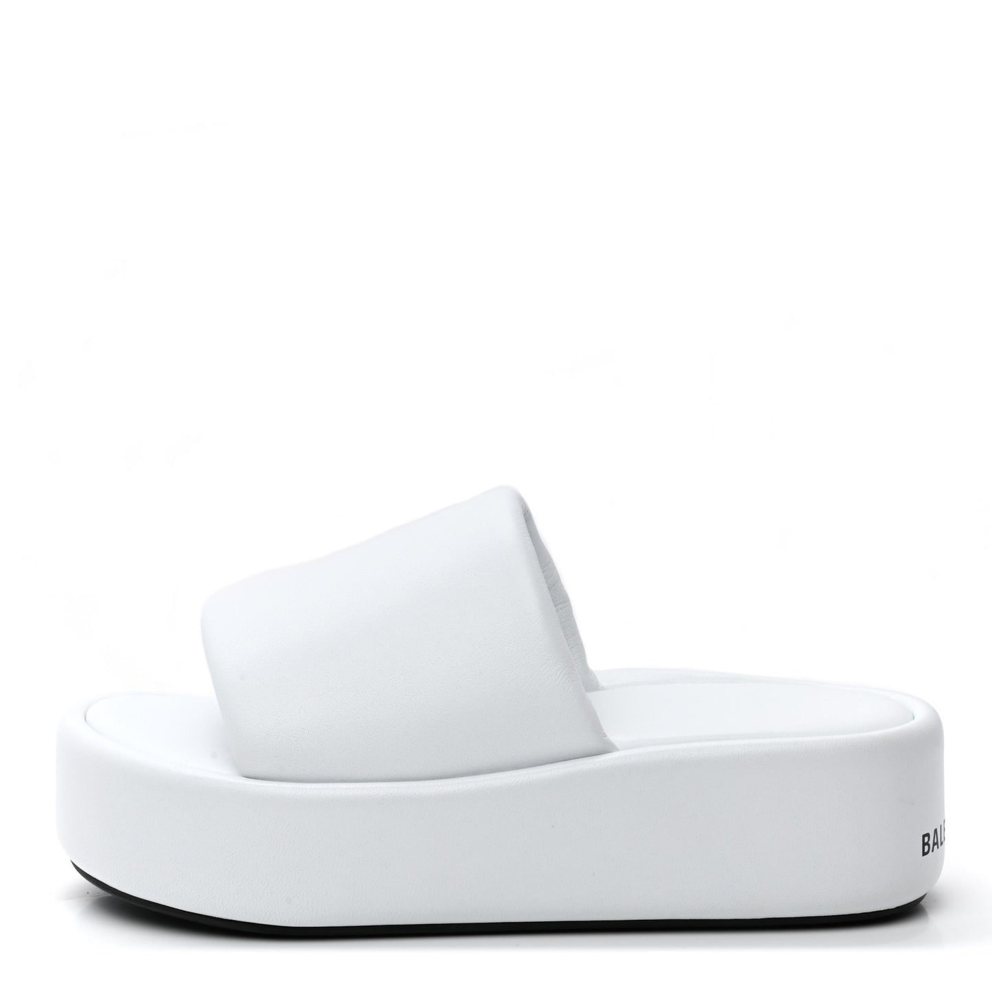 Smooth Nappa Logo Rise Platform Sandals 37 White Black