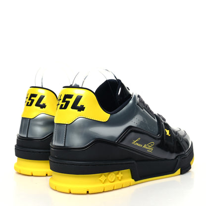 Louis Vuitton Mix Materials Monogram Mens LV Trainer Sneakers 8.5 Black Yellow 4 of 8