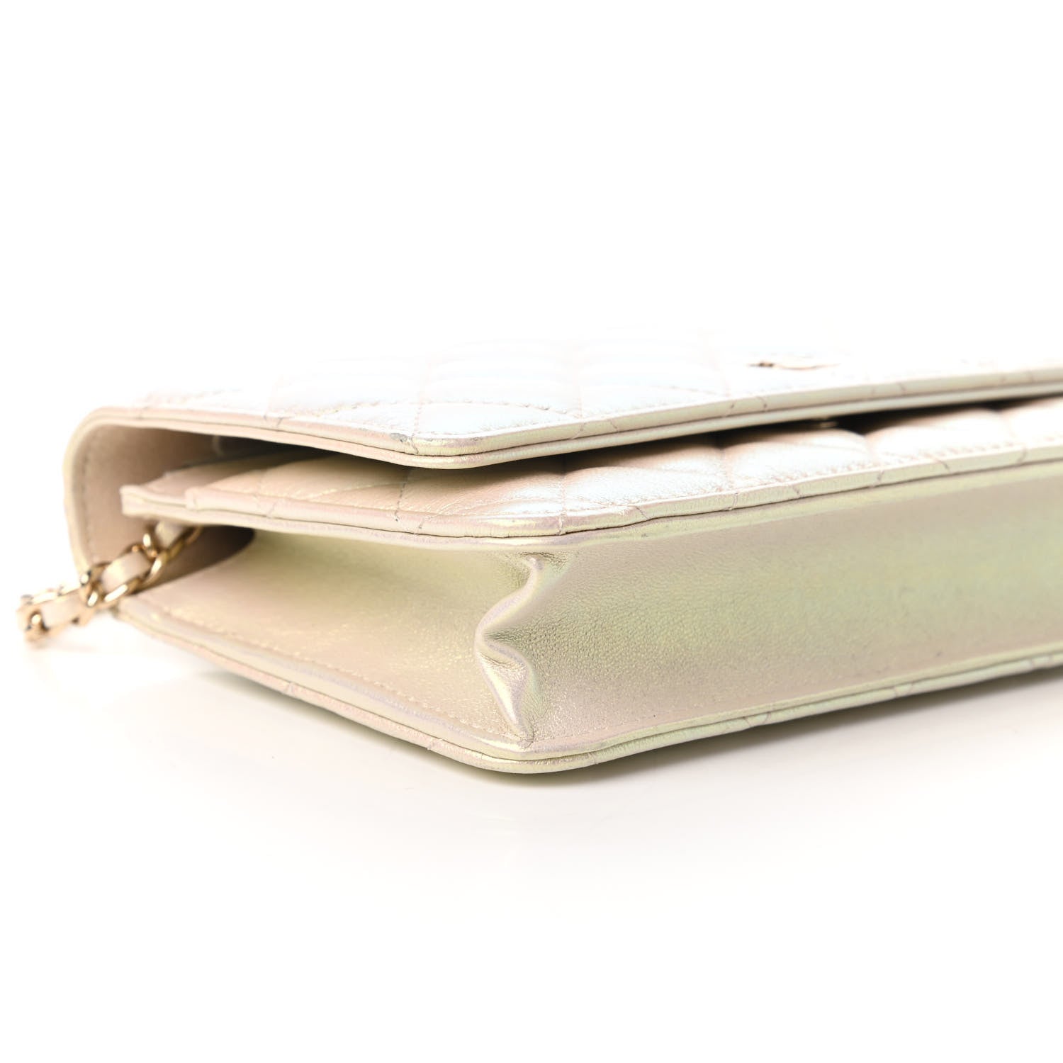 Chanel Iridescent Lambskin Quilted Wallet On Chain WOC Ivory 6 of 12