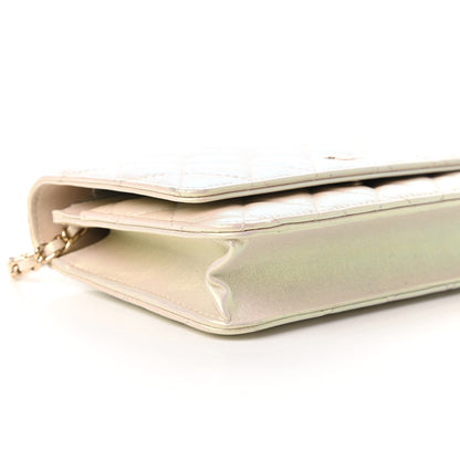 Chanel Iridescent Lambskin Quilted Wallet On Chain WOC Ivory 6 of 12