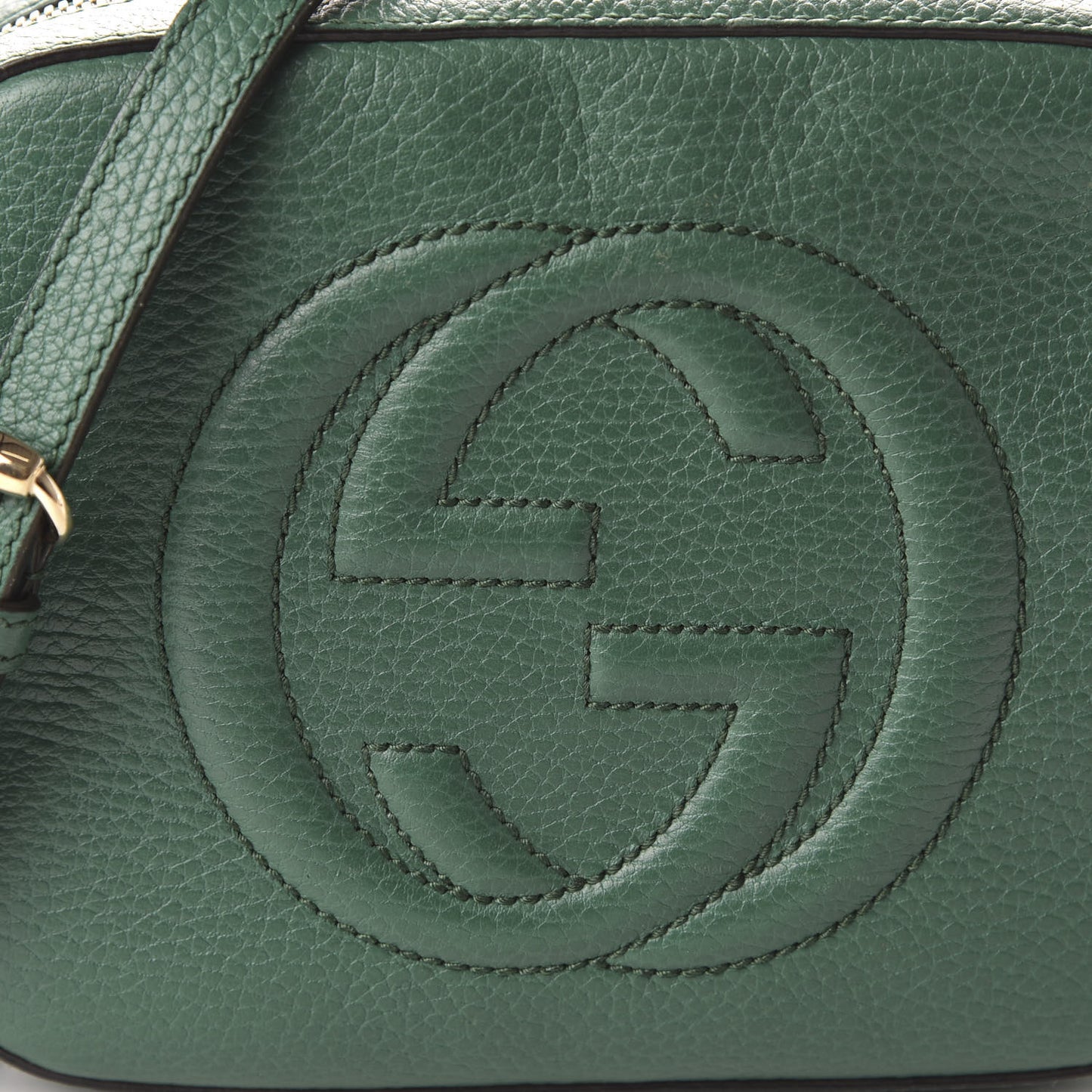 Pebbled Calfskin Small Soho Disco Bag Emerald Green