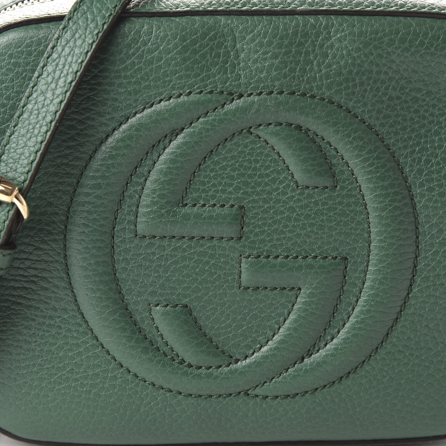 Gucci Pebbled Calfskin Small Soho Disco Bag Emerald Green 10 of 10