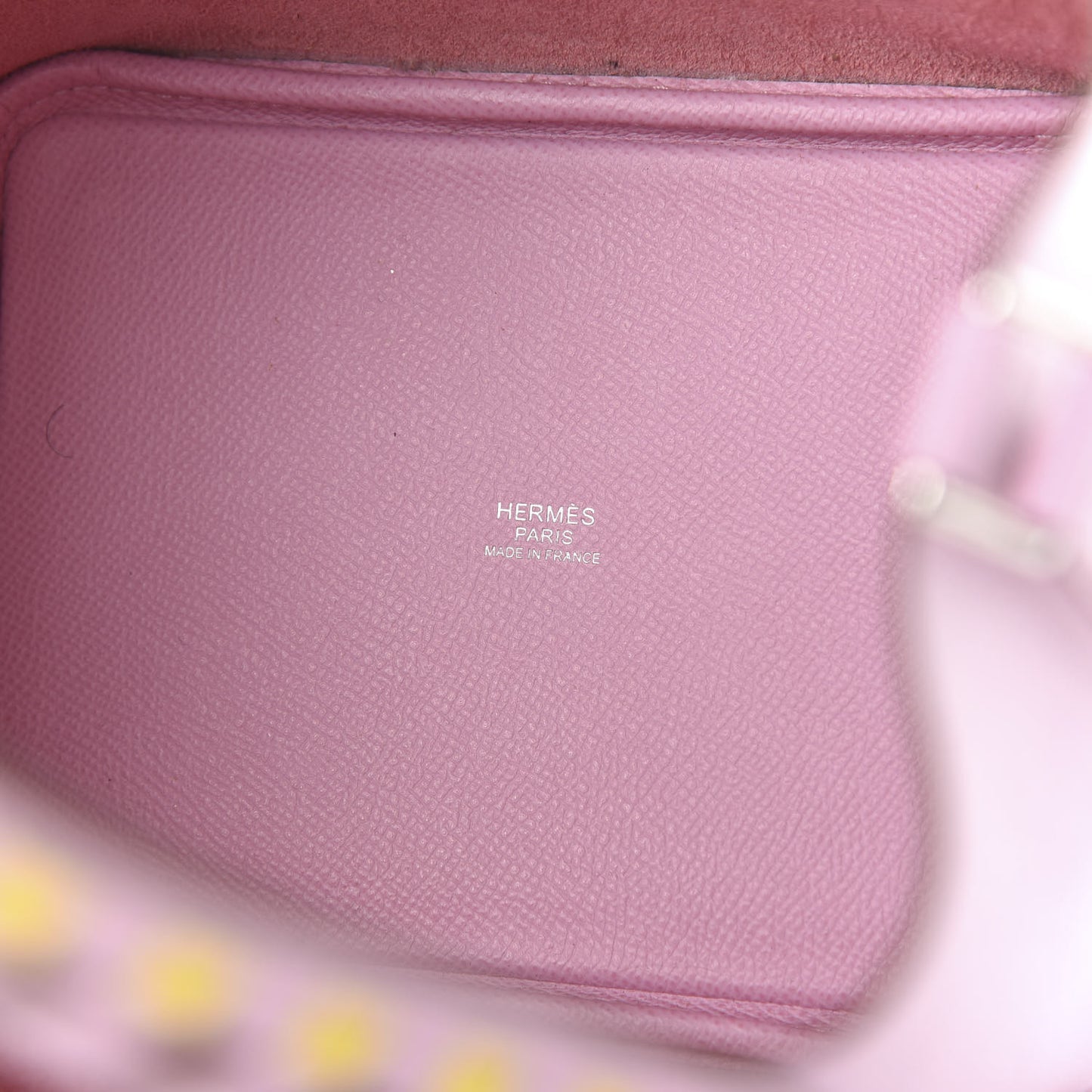 Epsom Tressage De Cuir Picotin Lock 18 PM Mauve Sylvestre Rouge H Jaune De Naples
