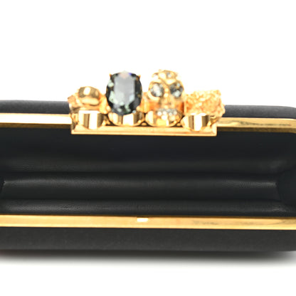 Alexander McQueen Satin Skull Knuckle Duster Box Clutch Black 4 of 7
