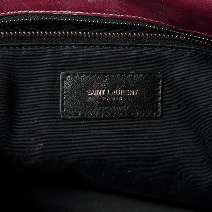 Saint Laurent Crinkled Calfskin Matelasse Monogram Medium Niki Chain Satchel Rouge Legion 6 of 11