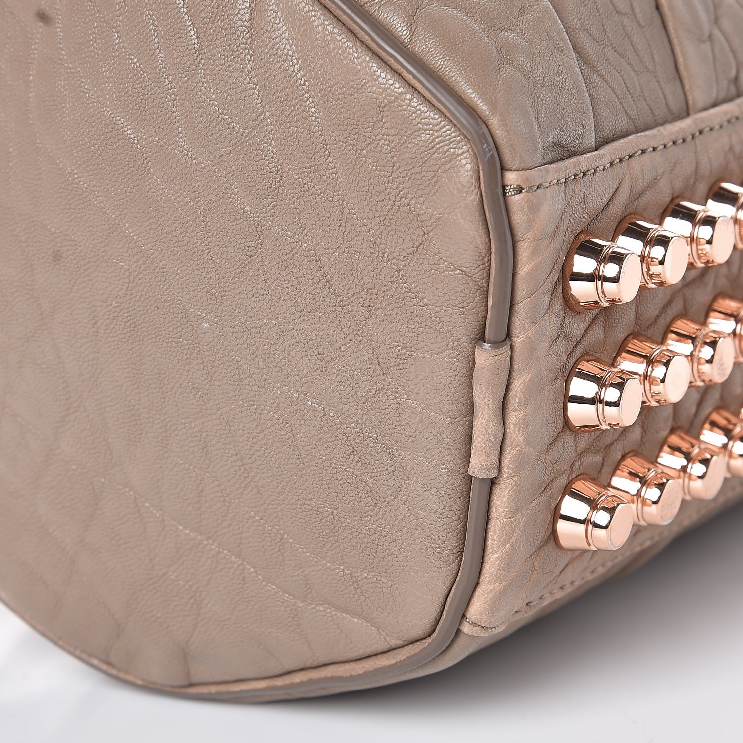 Alexander Wang Pebbled Lambskin Mini Rockie Latte Rose Gold Hardware 8 of 9