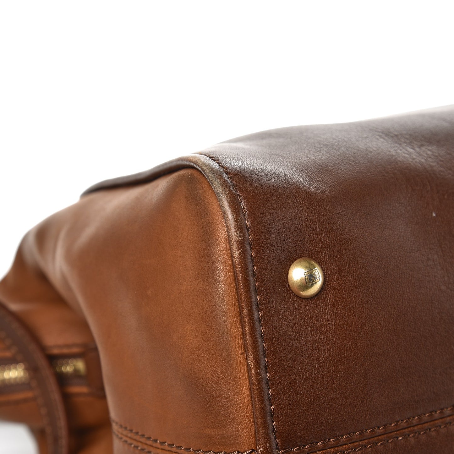 Capra Vitello Saddle Colorblock Large Chameleon Tote Moro Biscotto