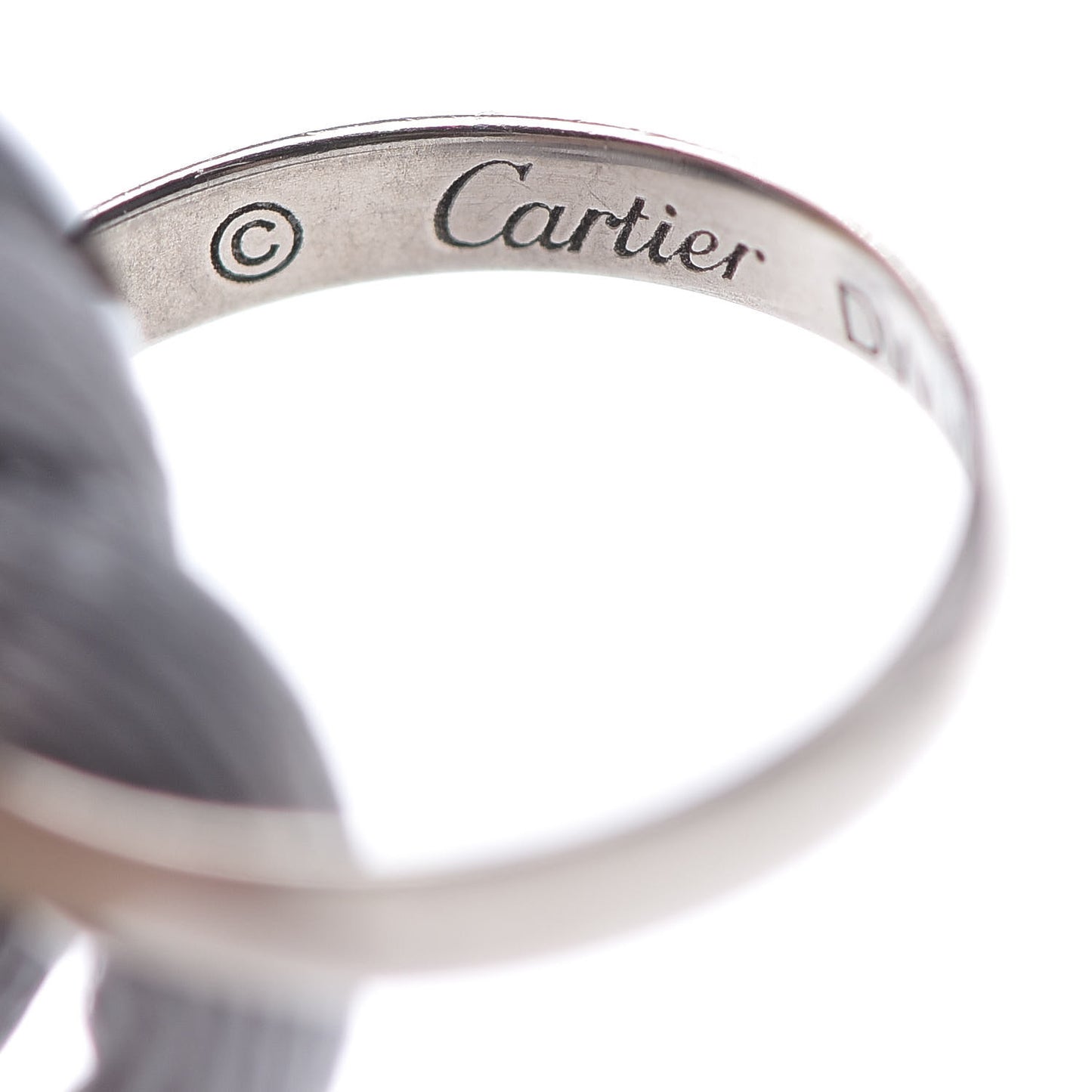 18K White Gold Ceramic Trinity Cord Bracelet Grey