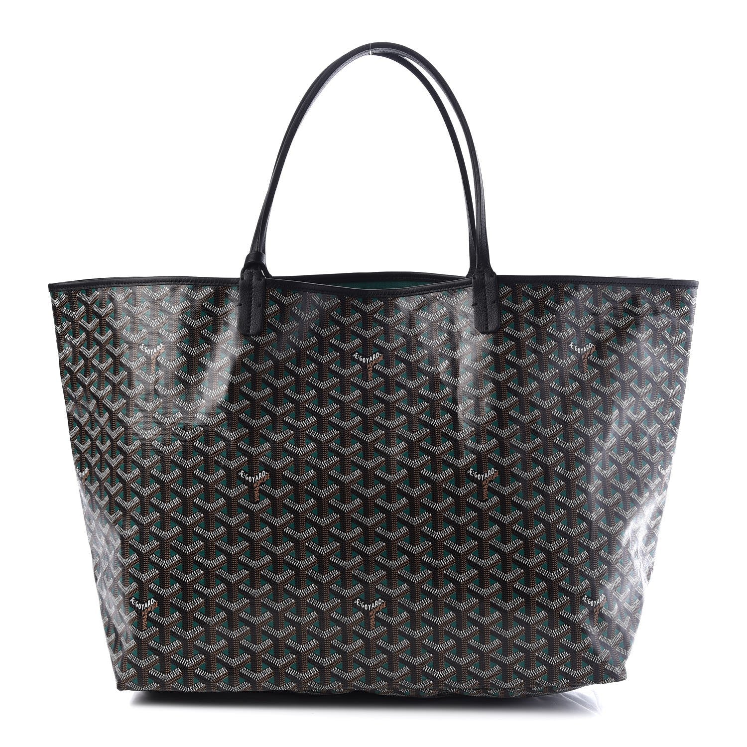 Goyard Goyardine Saint Louis Claire Voie GM Black Green 3 of 9