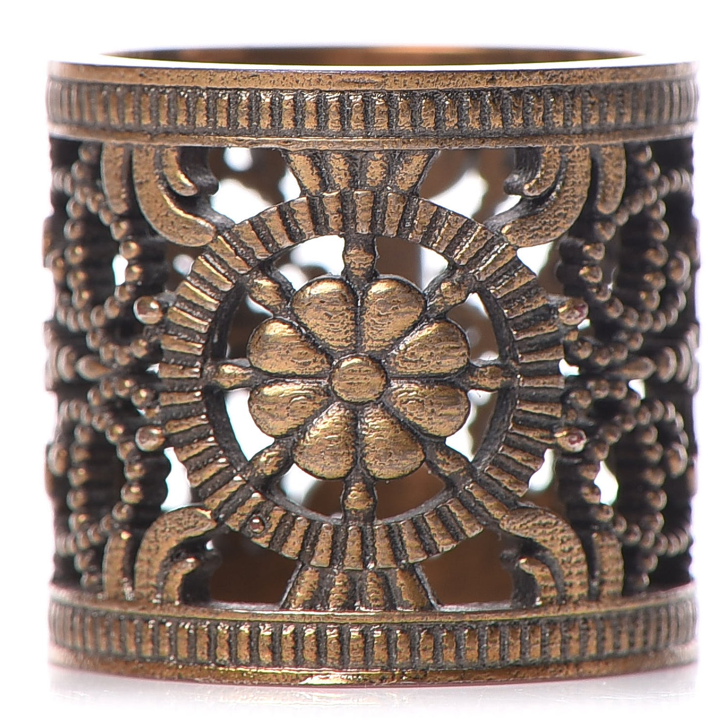 Metallic Open Work Ring 7 Aged Gold