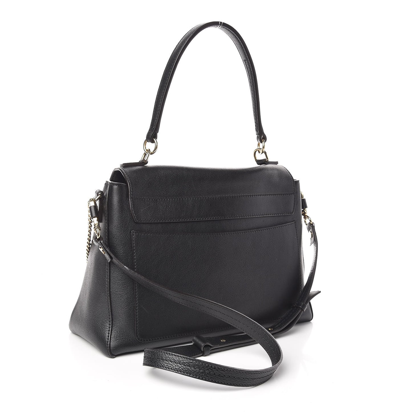 Calfskin Medium Faye Day Shoulder Bag Black